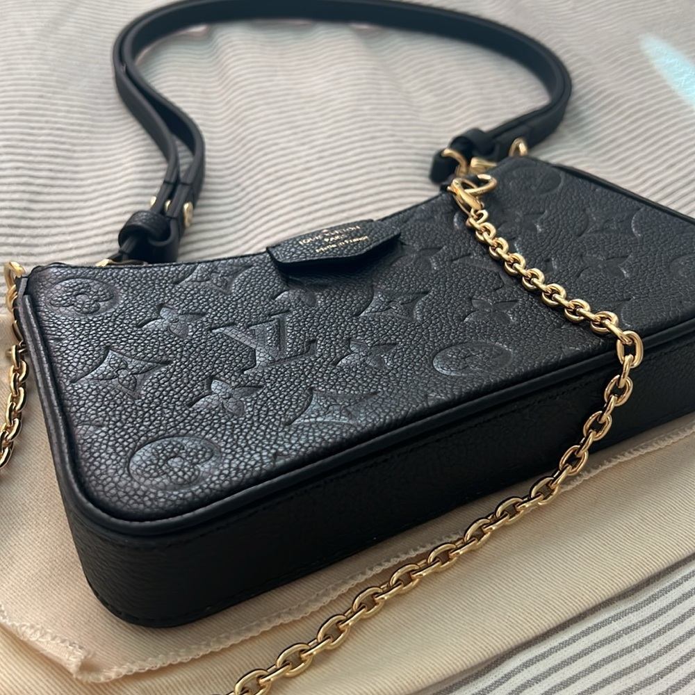 Louis Vuitton Easy Pouch On Strap - Black Monogram Empreinte Leather - Picture 9 of 11
